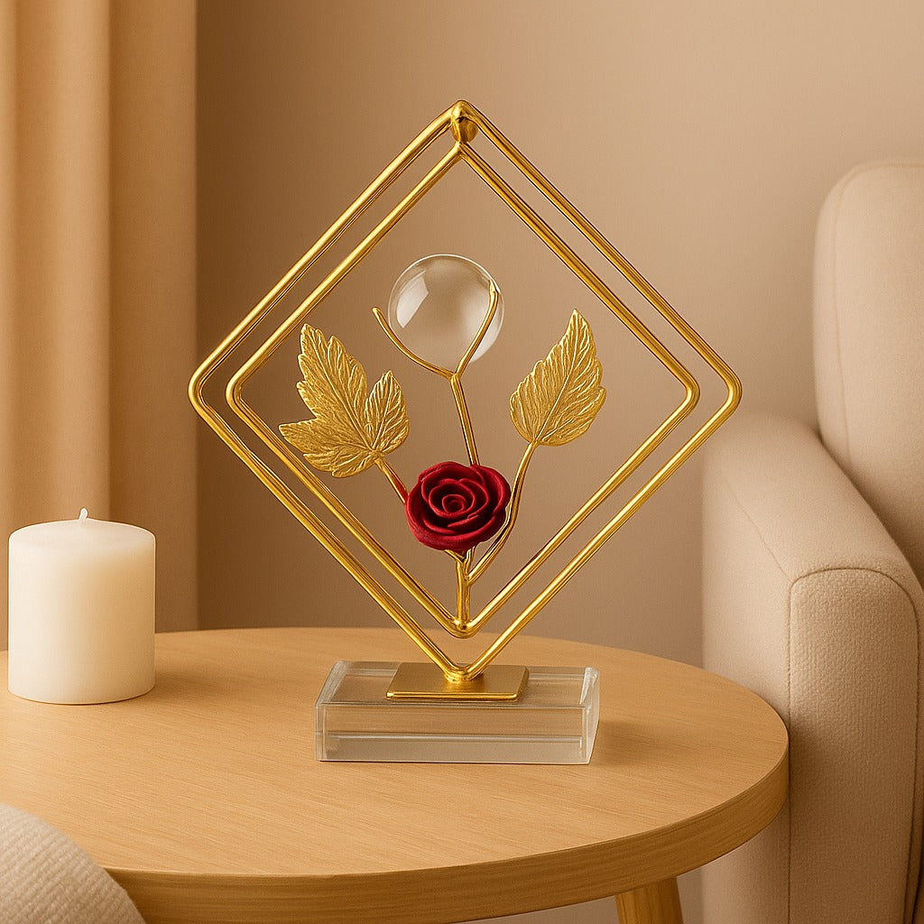 Golden Bloom Crystal Ornament