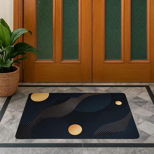 Abstract Wave Lines Nonslip Mat