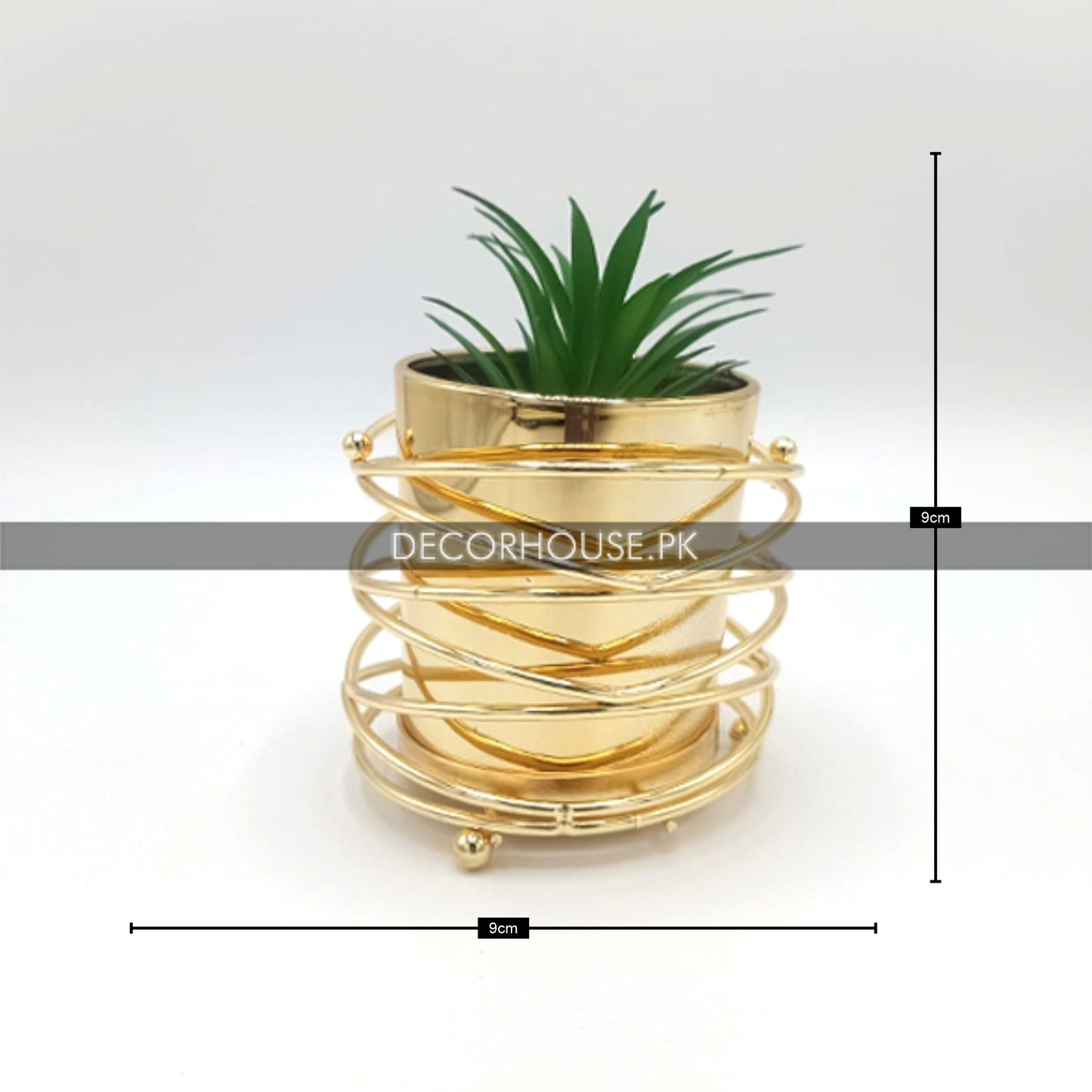 Realistic Artificial Golden Round Pot Plant