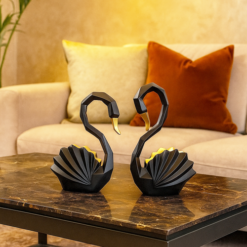 Black& Gold Swan Pair