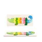 Wooden Number Puzzle Crocodile, 10 Pieces – Assorted Styles