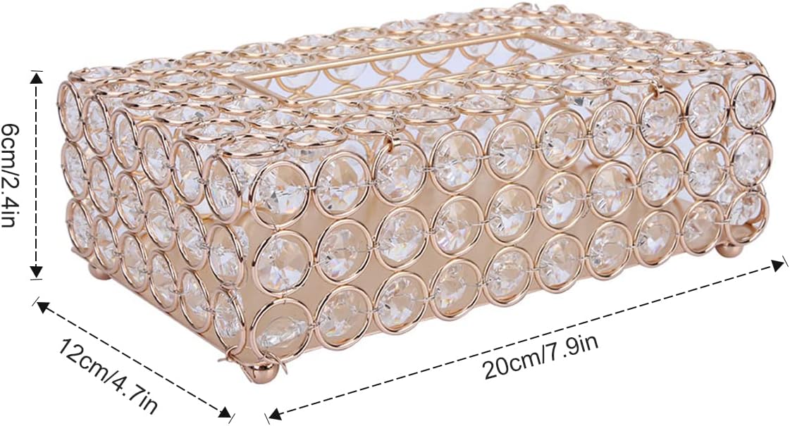 Rectangular Crystal Tissue Box | Endless Crystal Luxury Tissue Box Container