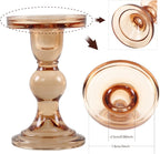 Set of 3 Glass Candle Holder for Table Decor