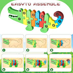 Wooden Number Puzzle Crocodile, 10 Pieces – Assorted Styles