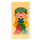 Wooden Number Puzzle, 10 Pieces – Assorted Styles