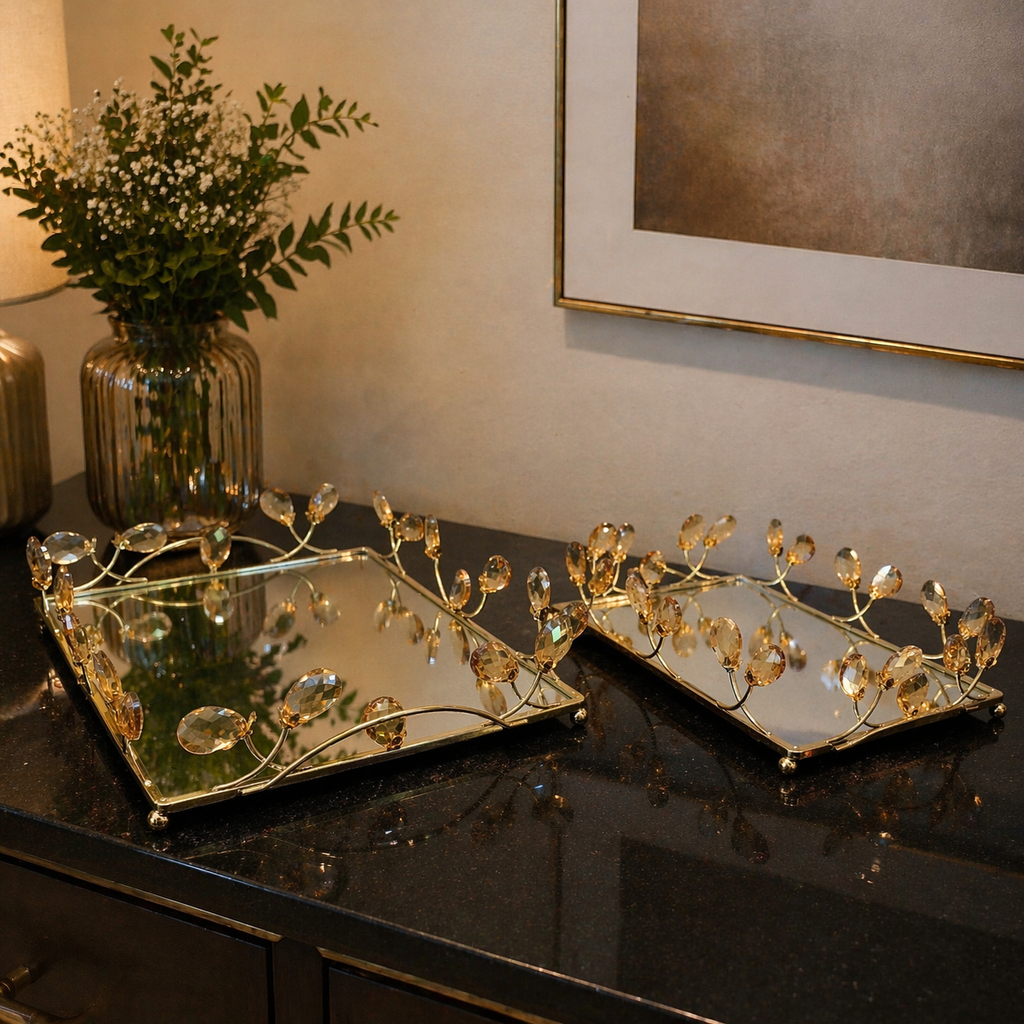 Royal Crystal Tray Set