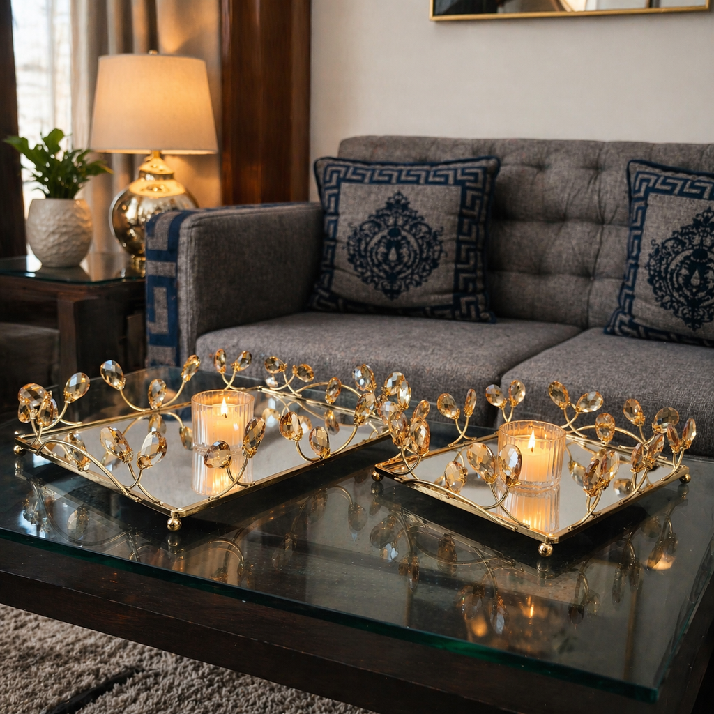 Royal Crystal Tray Set