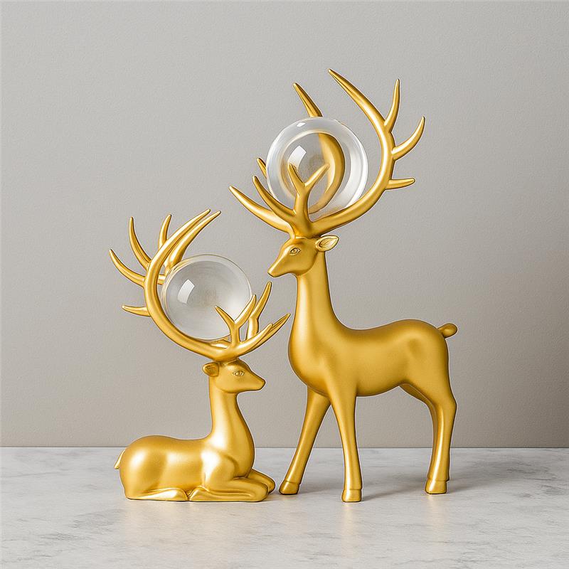Crystal Antler Royal Golden Deer Set