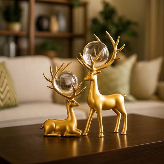 Crystal Antler Royal Golden Deer Set