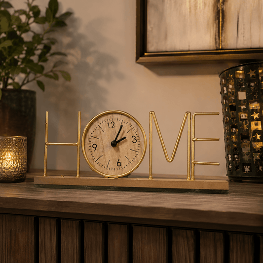 Golden Home Clock Decor