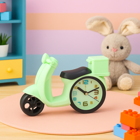Toy Scooter Unique Alarm Clock, Analog Wake Up Clock, Home Decor