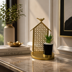 Golden Nest Planter Decor with Bird Accent – Luxury Tabletop Decoration