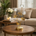 Luxury Golden Ginkgo Crystal Ball Table Decor