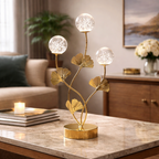 Luxury Golden Ginkgo Crystal Ball Table Decor
