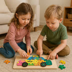 Wooden Number Puzzle Car, 10 Pieces – Assorted Styles