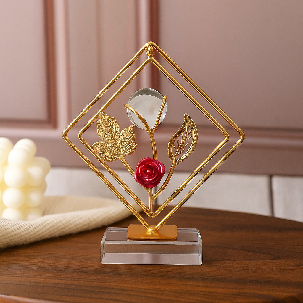Golden Bloom Crystal Ornament