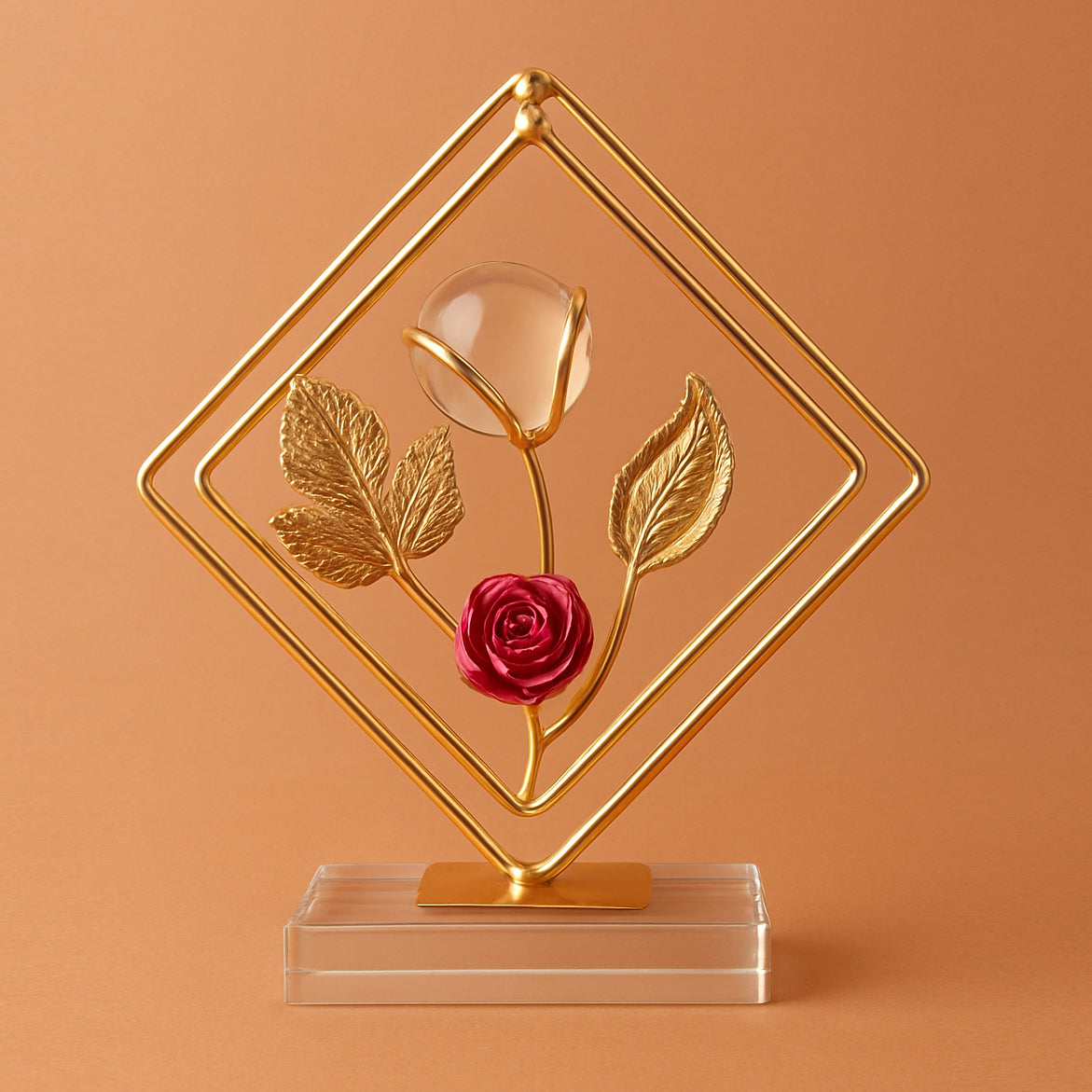 Golden Bloom Crystal Ornament