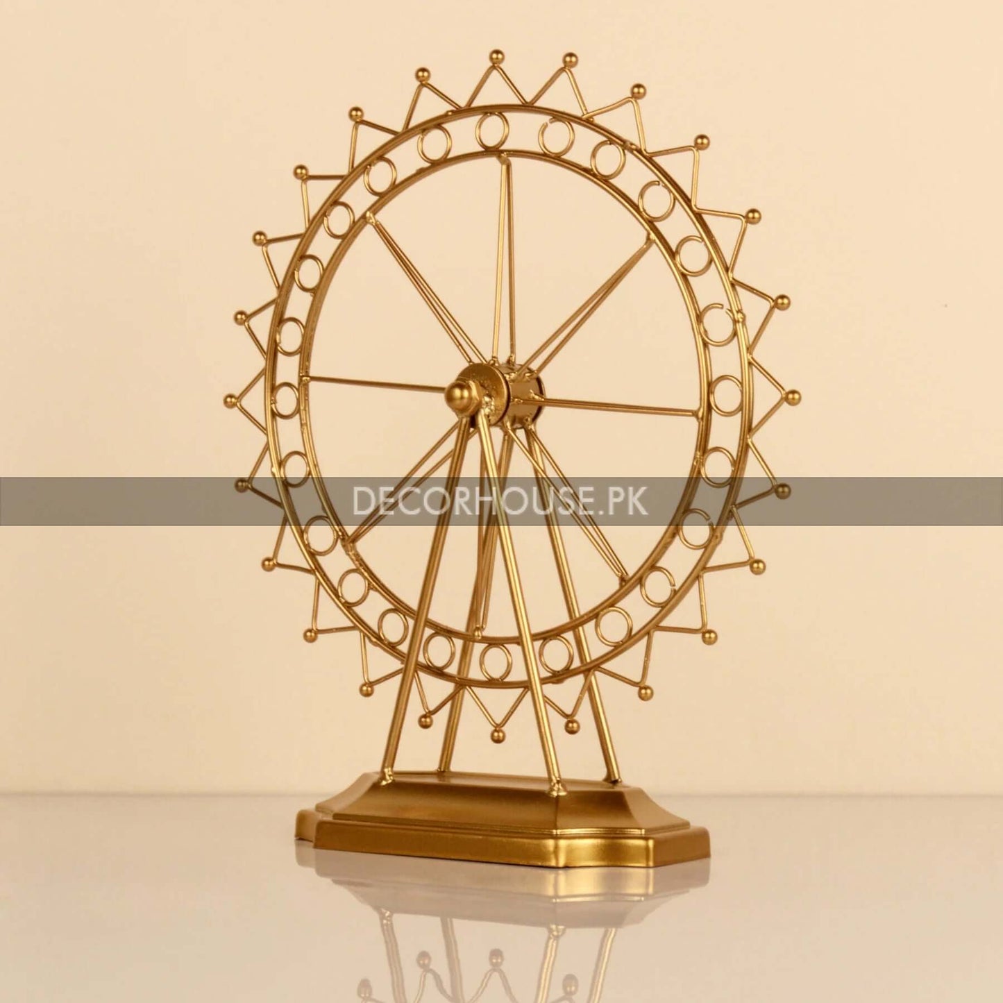 Golden Wheel Metal Table Decor Showpiece | Size 16.1x9.1x31 cm (LxBxH)