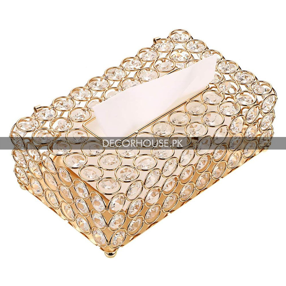Rectangular Crystal Tissue Box | Endless Crystal Luxury Tissue Box Container