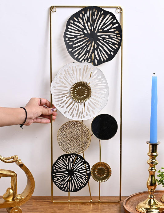 Golden Floral Rectangular Wall decor