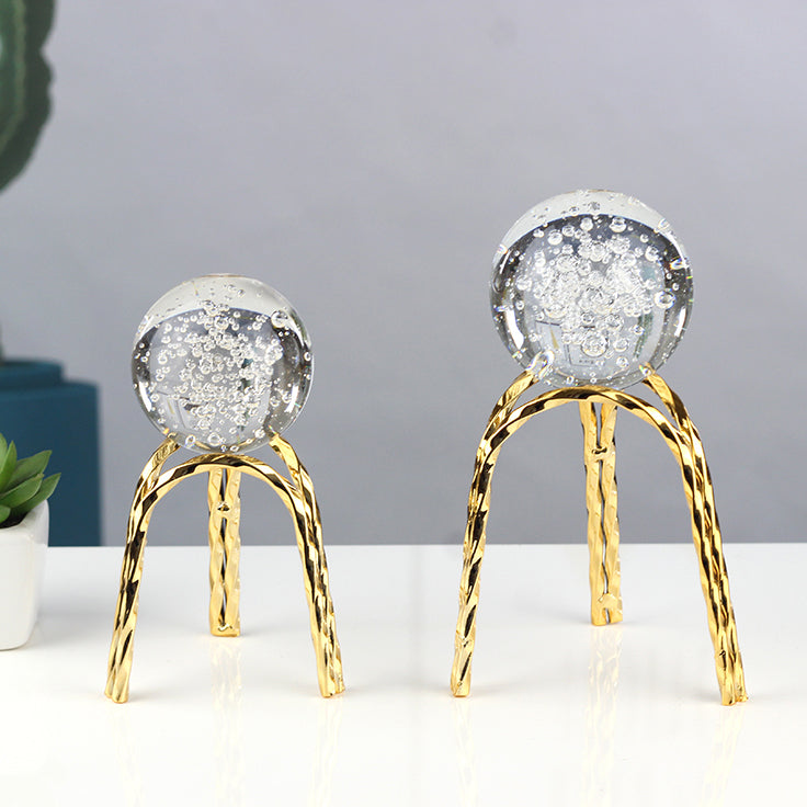 Set of 2 Piece Glass ball decoration | Creative iron ornaments