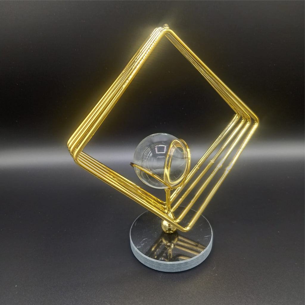 Set of 2 Nordic Luxury Metal Crafts Creative Crystal Ball Pendant Ornament for Living Room, Office Desktop Decoration