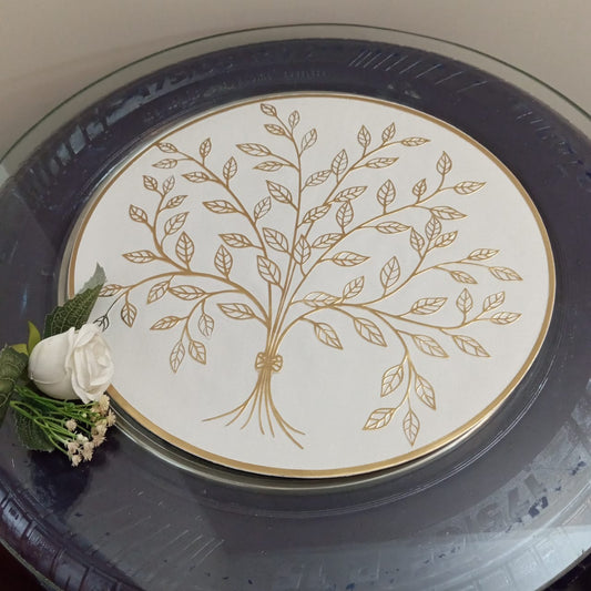 Gold Floral Circular Table Mat (Set of 2)