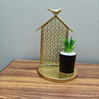 Golden Nest Planter Decor with Bird Accent – Luxury Tabletop Decoration