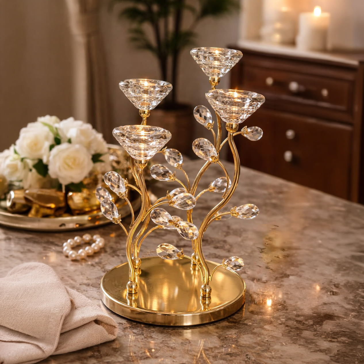 Royal Crystal Candle Stand