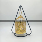 Metal Candle Stand with Hanging Lantern