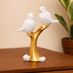 Love Birds On Tree Figurine white color