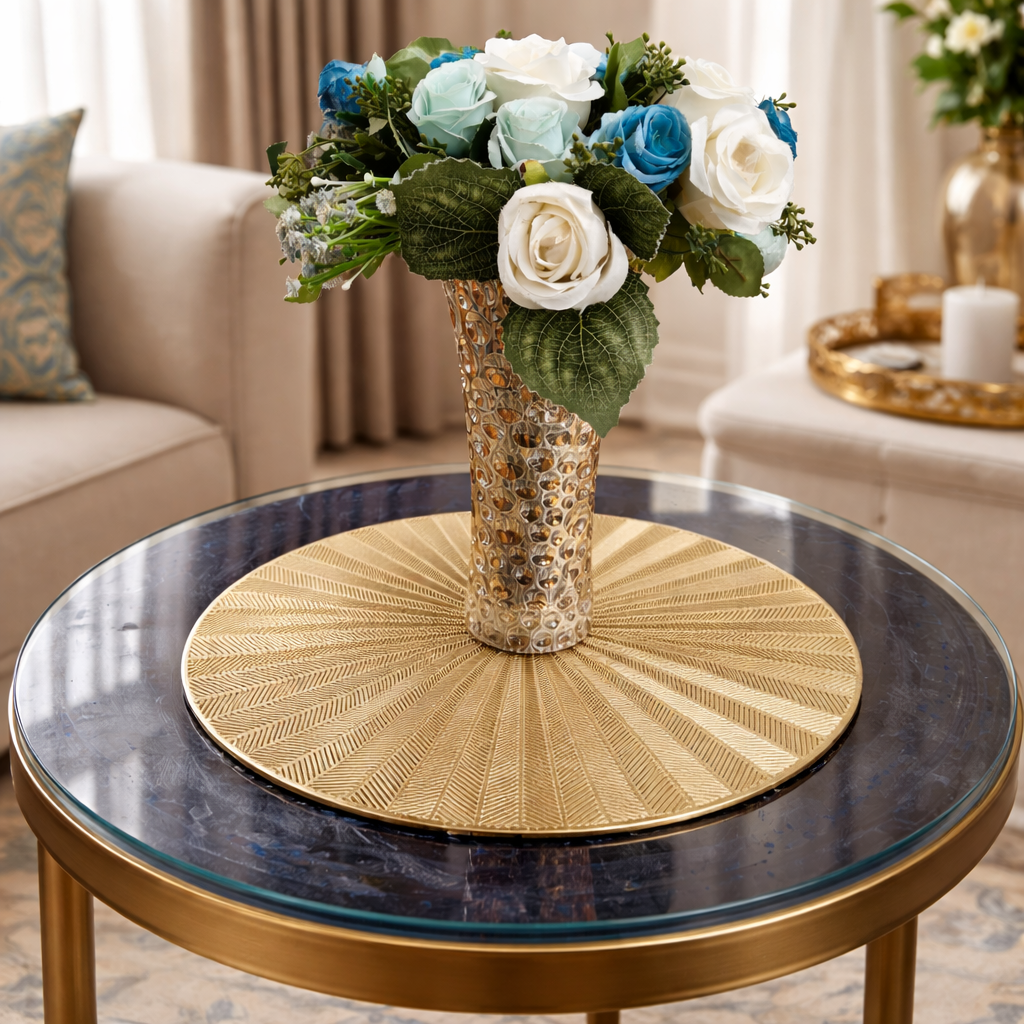 Round Gold Tablemats (Set of 2)