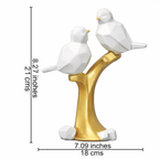 Love Birds On Tree Figurine white color
