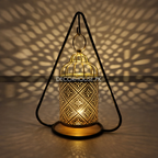 Metal Candle Stand with Hanging Lantern