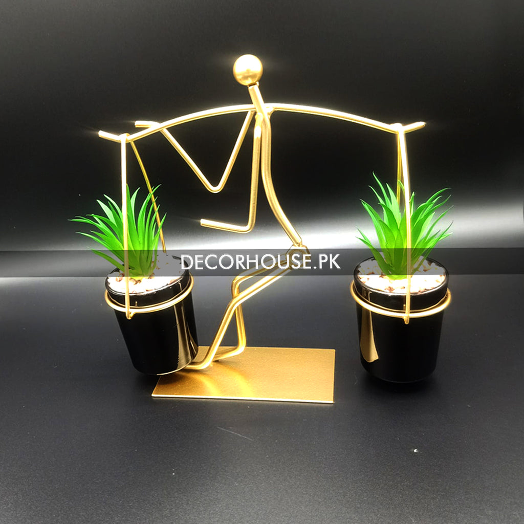 Golden Iron Hanging Plant Stand