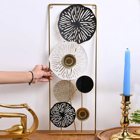 Golden Floral Rectangular Wall decor